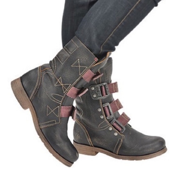 Fly London Shoes - Fly London Stif Moto Combat Leather Boots